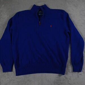 Polo Ralph Lauren Sweater Mens‎ 2XL Quarter Zip Pullover Pony Knit Classic